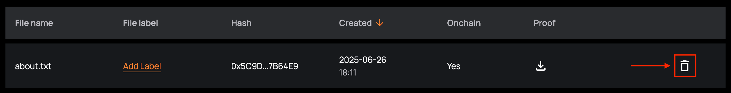 Integritas web app - navigation to stamp history
