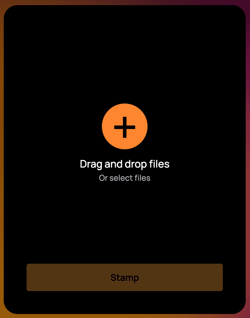 Integritas web app - upload interface