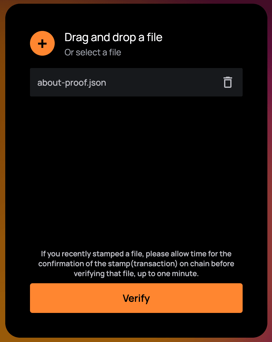 Integritas web app - upload interface